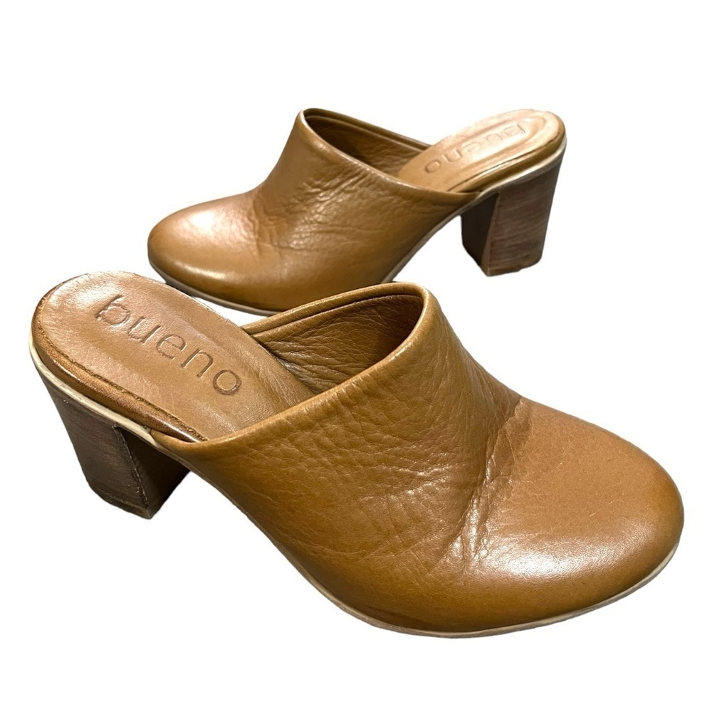 Bueno Brown Leather Clogs